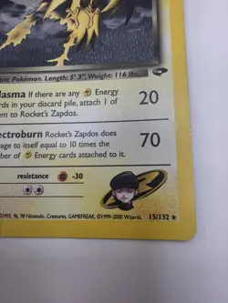 Pokemon TCG Gym Challenge Rocket's Zapdos Holo 15/132 - Image 5