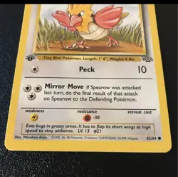 Spearow 1st Edition Jungle 62/64 Common WOTC Vintage Pokemon - Image 5