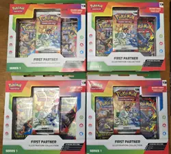 4 Pokemon TCG First Partner Illustration Collection Series x4 Promo Box - Sealed - Image 1