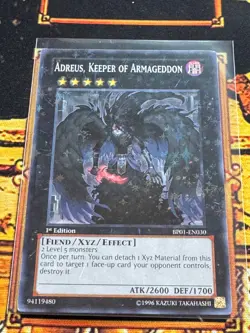 Starfoil Rare FIrst EditioAdreus, Keeper of Armageddon BP01-EN030 | LP - Image 1