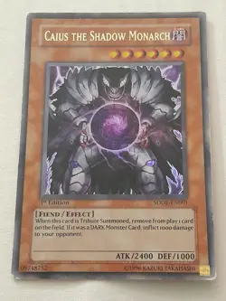 Yugioh Caius The Shadow Monarch SDDE-EN001 1st Edition Ultra Rare - Image 1