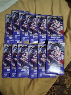 One Piece OP14 The Azure Sea’s Seven Sleeved Booster Pack Lot Of 12 - In Hand - Image 1