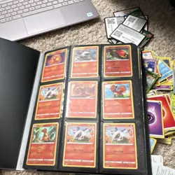 Pokemon TCG Card Lot with Binder, Pikachu, Charmander, Holo & Regular, English - Image 3