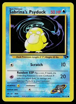 Pokemon Card Gym Challenge Sabrina's Psyduck 99/132 Common - Image 1