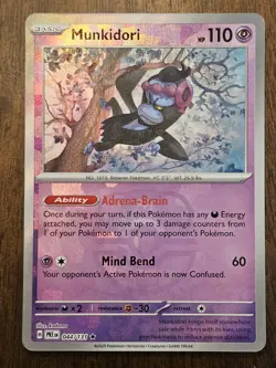 Pokemon TCG Munkidori Master Ball Reverse Holo 044/131 Prismatic Evolutions Card - Image 1