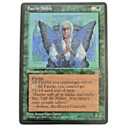 MTG Faerie Noble Homelands HML Rare Green Creature 1/2 Faeries Gain +1/+1 Magic - Image 1