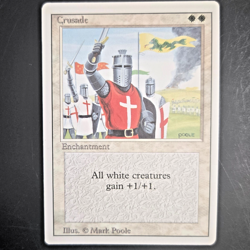 MTG Crusade Revised 3ED Rare White Enchantment Banned White Creatures +1/+1 LP - Image 1