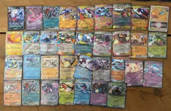 Lot of 34 EX and V Pokemon Cards - Image 1