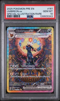 2025 POKEMON PRISMATIC EVOLUTIONS SPECIAL ILLUSTRATION RARE UMBREON EX PSA 10 - Image 1