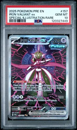 Pokemon Iron Valiant ex 157/131 Sv: Prismatic Evolutions Holo PSA 10 - Image 1