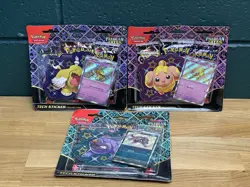 3x Pokemon TCG: Paldean Fates Tech Sticker Collection Triple Blister Pack Sealed - Image 1