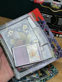 3x Pokemon TCG: Paldean Fates Tech Sticker Collection Triple Blister Pack Sealed - Image 4