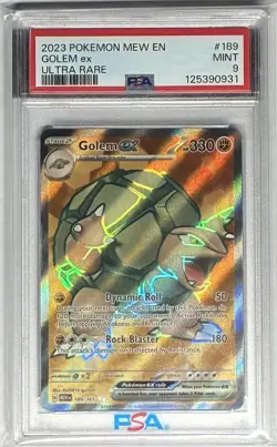 2023 Pokemon Scarlet & Violet 151 Golem Ex 189/165 Ultra Rare Full Art PSA 9 - Image 1
