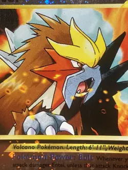 Pokemon TCG Entei #34 Pokemon 2000 Movie Black Star Promo Reverse Holo SWIRL - Image 2