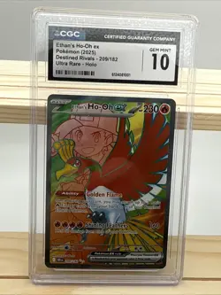Pokemon SV Ethan's Ho-Oh EX 2025 Destined Rivals #209/182 Ultra Rare Holo CGC 10 - Image 1