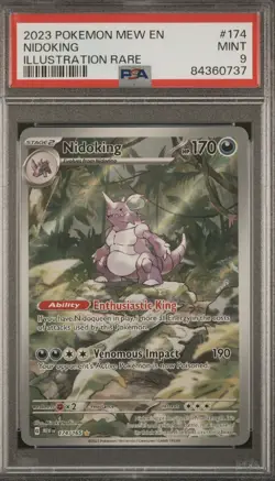 PSA 9 Nidoking 174/165 Illustration Rare Pokemon 151 English - Image 1