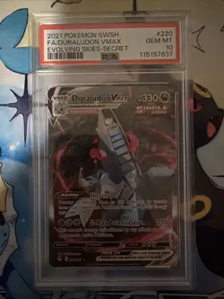 Pokemon Duraludon VMAX Secret Rare Alternate Art Holo PSA 10 SWSH07 220/203 - Image 1