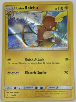 Alolan Raichu 30/30 Holofoil SM Trainer Kit: Lycanroc & Alolan Raichu Pokemon NM - Image 1