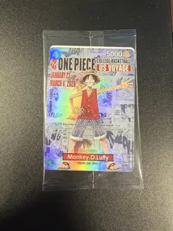 One Piece Monkey.D.Luffy US College Basketball Promo Card *SEALED* - Image 1