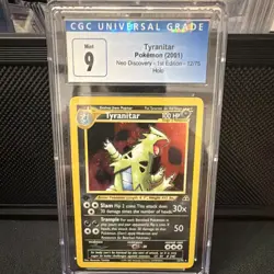 Tyranitar Neo Discovery 1st Edition CGC 9 Holo Rare 12/75 Pokemon Card - Image 1