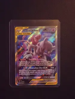 Pokemon TCG Mewtwo & Mew GX SM191 Black Star Promo Card Near Mint Condition - Image 1