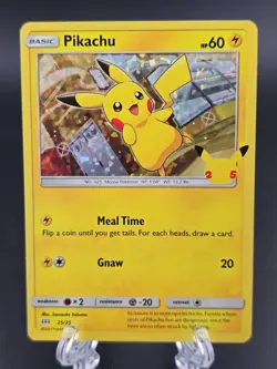 Pokemon Pikachu Holo Promo Card McDonald's 25th Anniversary 25/25 2021 - Image 1