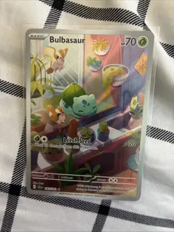 Pokemon TCG Bulbasaur Stellar Crown Illustration Holo Card 143/142 - Image 1