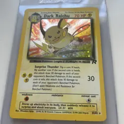 Dark Raichu 83/82 Team Rocket Set Holo Rare SWIRL Pokemon Card VTG Y2k MP - Image 1