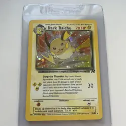 Dark Raichu 83/82 Team Rocket Set Holo Rare SWIRL Pokemon Card VTG Y2k MP - Image 4