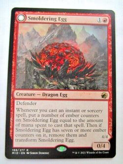 MTG Smoldering Egg 159/277 Mid Midnight Hunt Rare Near Mint!! - Image 1