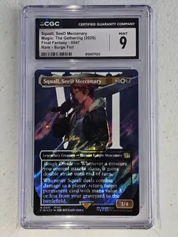 MTG CGC 9 Squall, SeeD Mercenary (Borderless) (Surge Foil) R 547 Final Fantasy - Image 1