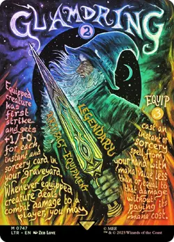 Magic The Gathering MTG GLAMDRING BORDERLESS POSTER FOIL The Lord of the Rings - Image 1