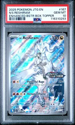 Pokemon TCG N's Reshiram Stamped Illustration Rare Promo Card 167/159 PSA 10 - Image 1