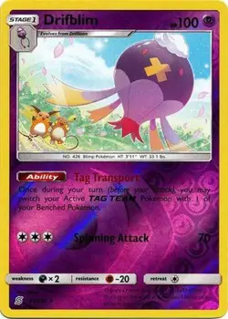 Pokemon Unified Minds Drifblim Rare Reverse Holo 81/236 - Image 1