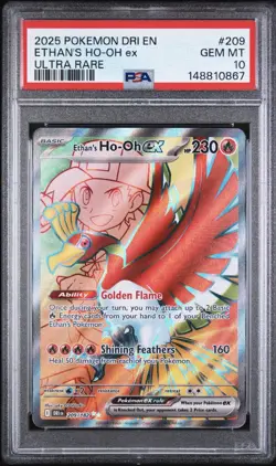 Pokemon Ethan's Ho-Oh ex 209/182 - PSA 10 GEM MINT - Destined Rivals Ultra Rare - Image 1