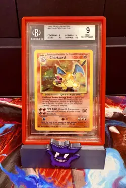 1999 Pokemon Charizard Base Set Unlimited Holo Rare 4/102 BGS 9 Mint - Image 1