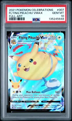 2021 Pokemon Celebrations #007 Flying Pikachu Vmax PSA10 - Image 1