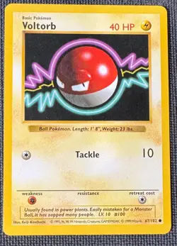VOLTORB 67/102 COMMON BASE SET SHADOWLESS POKEMON MP - Image 1