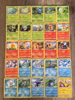 Pokemon 25th Anniversary - McDonalds NON-Holo FULL SET of Promo Cards 2021 - Image 1