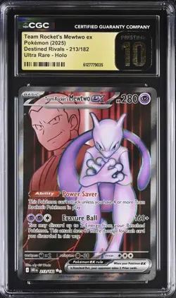 Pokemon Team Rocket’s Mewtwo ex 213/182 Destined Rivals - CGC 10 PRISTINE. - Image 1