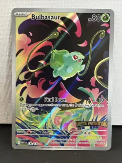 Pokemon TCG Bulbasaur 133/132 Secret Rare Mega Evolution Set NM Condition Stamp - Image 1