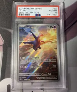Pokemon Latios 203/191 Sv08 Surging Sparks Illustration Rare Holo PSA 10 2024 - Image 1