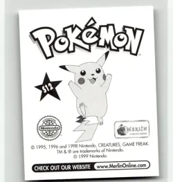 1999 Merlin Pokemon Sticker S12 Poliwhirl Foil Holo Pokemon - Image 2