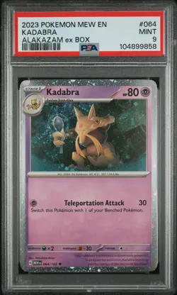 2023 POKEMON MEW EN-151 064 KADABRA ALAKAZAM EX BOX PSA MINT 9 - Image 1