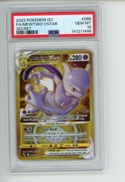2022 Pokemon Go Mewtwo VSTAR 086/078 Secret Holo Rare PSA 10 GEM - Image 1