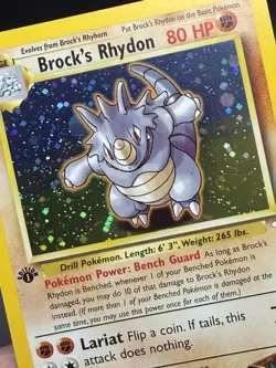 BROCK'S RHYDON Pokemon Card - WOTC - 1st Edition - Gym Heroes 2/132 NM (A) - Image 4