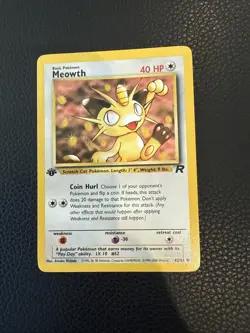 Pokemon Card Meowth 1st Edition Non-Holo WOTC 62/82 Lp-A - Image 1