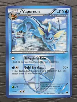 Vaporeon 20/116 Plasma Freeze Pokemon Non Holo Uncommon Pokemon Card - Image 1