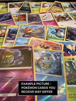 Pokemon Card Lot 100 Cards- Com/Unc (7 rev holos) + TWO Bonus Full Art V/Vmax/GX - Image 4