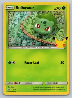 Pokemon TCG Bulbasaur McDonald's 2021 Promo Card 1/25, Holo LP Condition - Image 1